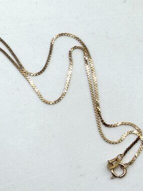 Vintage 14K Yellow Gold Twisted Link Chain Necklace JR1499